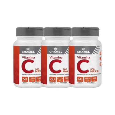 Imagem de Kit 3x Max Vitamina C 500mg 60 Cps - CHAMEL