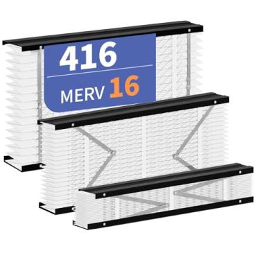 Imagem de Pacote com 2 filtros de substituição 416 compatíveis com os modelos AprilAire 416 de purificadores de ar para toda a casa, 1410, 1610, 2410, 2416, 3410, 4400, MERV 16 para substituição de filtro de