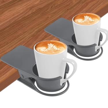 Imagem de Kalolary 2 peças novo clipe de suporte de copo com ranhura de mesa suporte de copo de garrafa DIY grampo de copo de vidro clipe de armazenamento de pires de água suporte de caneca de café clipe de