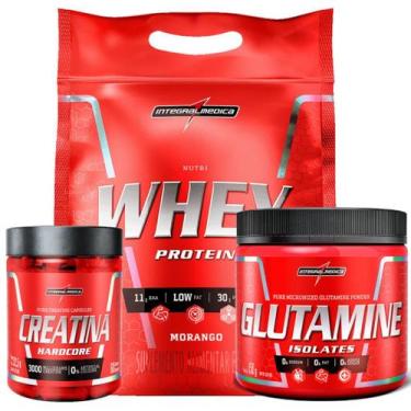 Imagem de Nutri Whey 907g + Creatina 60 Caps + Glutamina 150g Integral - Integra
