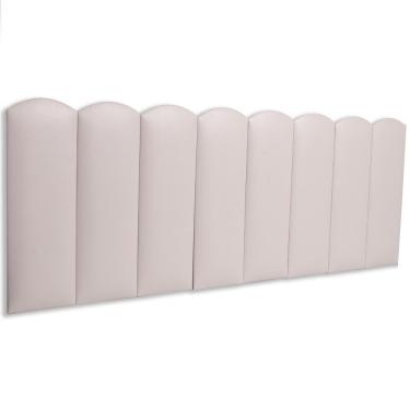 Imagem de Cabeceira Queen Kit 8 Placas Modelo Nuvem - Courino Marfim / Off White