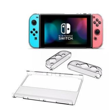 Imagem de Capa Case Proteção Acrilico Transparente Joycon Nintendo Switch Oled