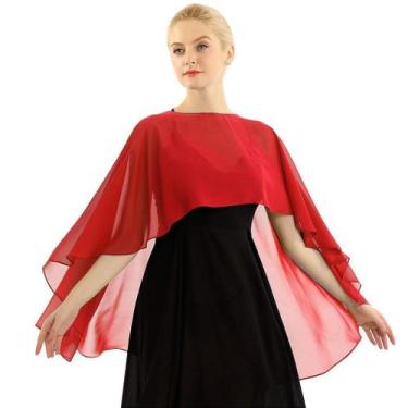 Imagem de Echarpe em Chiffon para Casamento Madrinha Bolero Festa - no-brand, Ta