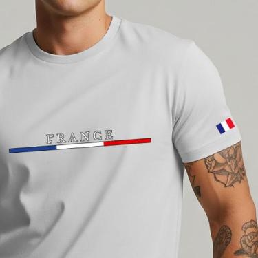 Imagem de Camiseta Masculina França Casual 100% Algodão Confortável - Yazzo, Bra
