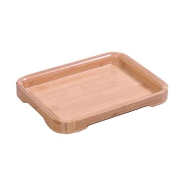Imagem de Bandejas de servir para casa, bandeja de bambu, retangular, bandeja de chá, bolo de frutas, amigos, reunião, chávena de chá, bandeja decorativa