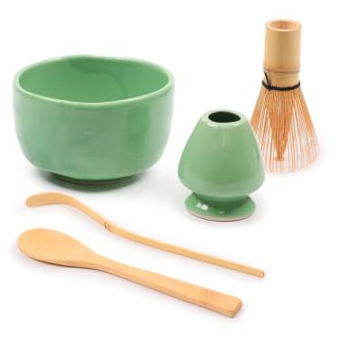 Imagem de Marca BambooMN – Conjunto de tigelas Matcha (inclui tigela, descanso, batedor de chá, Chasaku, colher de chá) – Conjunto 1/2/10, Soft Light Green, 1