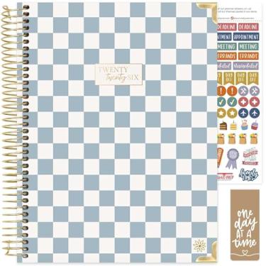 Imagem de bloom daily planners Agenda Hardcover 2026 (janeiro a dezembro) - 21,6 cm x 28 cm Livro organizador de agenda semanal e mensal com adesivos e abas - quadriculado