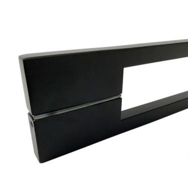 Imagem de Puxador Duplo Porta Pivotante Em Aço Inox Twin 80cm Preto - DECORPLACE