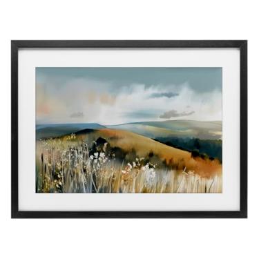 Imagem de Stupell Industries Paisagem Coastal Expressions Impressão emoldurada preta sob vidro design por Elara Yasna, 35,5 x 50,8 cm