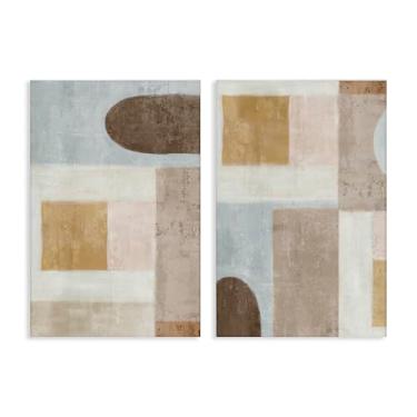 Imagem de Stupell Industries Conjunto geométrico de arte de parede em tela de 2 peças Subtle Drifts por Emma Peal, 61 x 40 cm