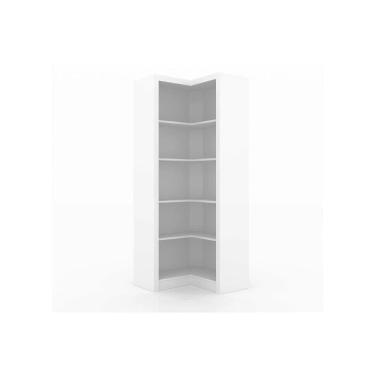 Imagem de Estante Livreiro De Escritório Me4132 Canto C/ 4 Prateleiras Branco - Tecno Mobili