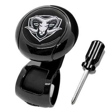 Imagem de Logotipo da mascote - Girador de botão de volante, antiderrapante universal - adequado para carros da série Dodge Ram, caminhões, barcos, trator de ônibus RV e mais