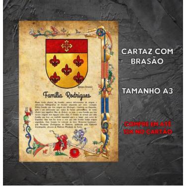 Imagem de Brasão da família Rodrigues ( no cartaz tamanho A3 ) - @meu.brasao