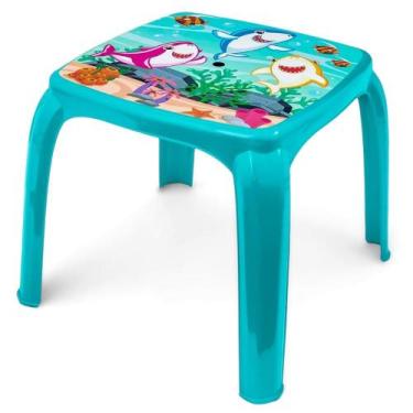 Imagem de Mesa Mesinha Infantil Plástico Educativa Resistente Estudar Lanchar Br