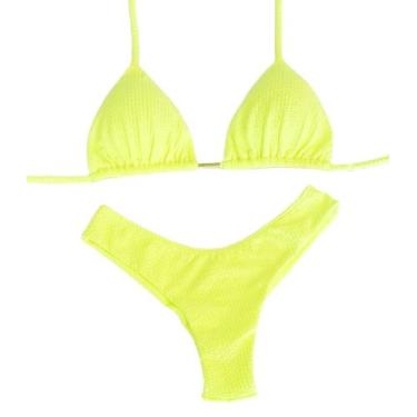 Imagem de Biquini Cortininha C/ Calcinha Fio Duplo Asa Delta, Amarelo Neon - Nay
