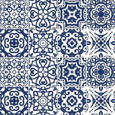 Imagem de Adesivo de Azulejo - Ladrilho Hidráulico - 15cm x 15cm - 16un - 341Azm