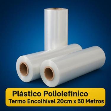 Imagem de Plástico Fime Poliolefínico Termo Encolhivel 20cmx50 Metros bobina rol