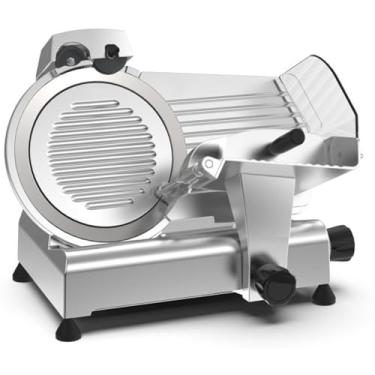 Imagem de Fatiador elétrico de carne, fatiador comercial de carne, fatiador elétrico de carne com espessura ajustável, fatiador elétrico de frios, para carne, vegetais, pão duro, queijo