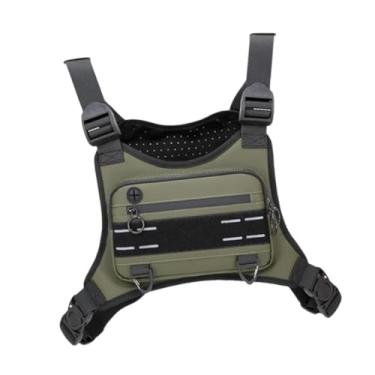 Imagem de oshhni Bolsa de peito para atividades ao ar livre, colete de neoprene para equipamento de peito, bolsa utilitária para pesca, adultos e acampamento, Verde