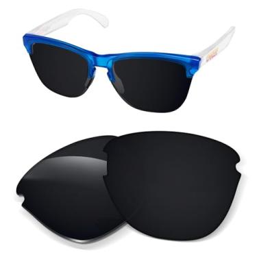 Imagem de Lentes de substituição de 1,6 mm compatíveis com óculos de sol Oakley Frogskins Lite OO9374, antiarranhões e resistentes a impactos (preto escuro)