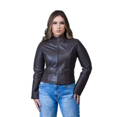 Imagem de Jaqueta de Couro Bela Craqui Café - Parra Couros, P