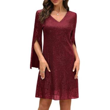 Imagem de Vestido COOAN, coquetel para convidados de casamento e lantejoulas for