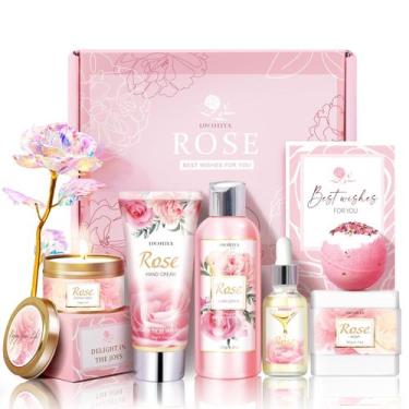 Imagem de Conjunto de banho e corpo para presentes, óleo essencial de rosa LUCOT