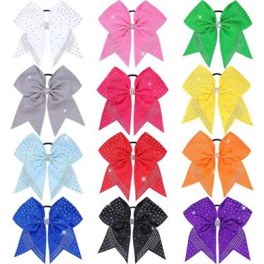 Imagem de Cheer Hair Bows OAOLEER Glitter de 7 polegadas para meninas adolescent
