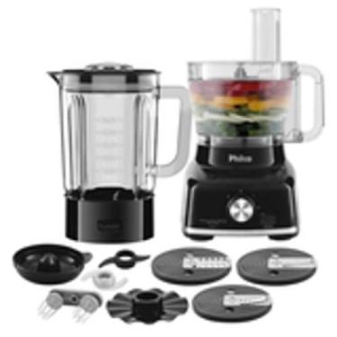 Imagem de Multiprocessador Philco 9 Em 1 Glass / Vidro-Copo de Vidro Preto 1700w