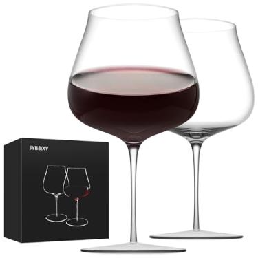 Imagem de JYB&XY Conjunto de taças de vinho ultrafinas grandes de 65,8 g de vidro de cristal extrafino premium soprado à mão haste longa para homens ou mulheres, casamento, aniversário, caixa de presente de