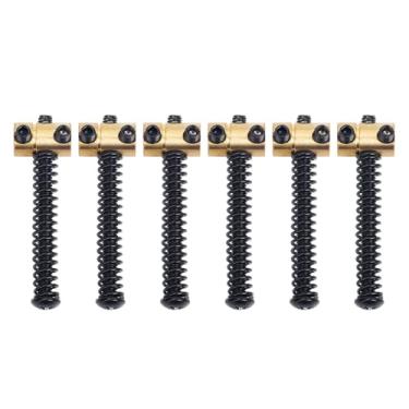 Imagem de Banworks Selas de ponte de 10,8 mm (27/162.6 cm) selas de ponte redondas para guitarras elétricas Telecaster Tele TL 54 mm (2-1/20.3 cm) Pacote com 6 parafusos pretos JT/QM-06