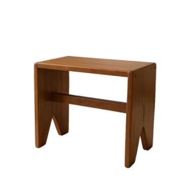 Imagem de Banquinho de Madeira Maciça Rustico Pequeno e Baixo - Banco/Banqueta para Decoração Funcional e Uso Diário