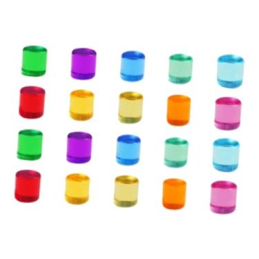 Imagem de MotiveTech 20x Blocos de Empilhamento de Acrílico Educativos Coloridos E Suaves, Jogo de Empilhamento de Arco-íris Alto para Meninos E Meninas, Presentes de Aniv, Cilindro