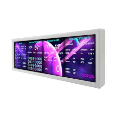 Imagem de VSDISPLAY Monitor LCD IPS de 8,8 polegadas 1920 x 480 IPS para monitor secundário/faça você mesmo computador PC GPU, CPU RAM, painel de sensor de monitoramento de dados de temperatura, branco