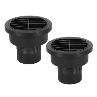 Imagem de 2 peças de saída de ar quente redonda de 42 mm, saída de ventilação de plástico para dutos, saída de ar redonda para aquecedor de estacionamento, saída de exaustão giratória de 360 graus para
