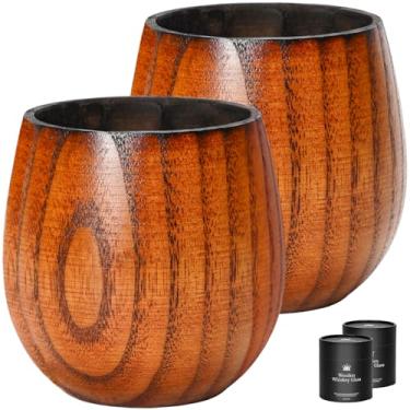 Imagem de Copo de Bourbon de madeira carbonizada, copo de uísque de madeira feito à mão à moda antiga, ótimos presentes de uísque Bourbon para homens que têm tudo, pai, irmão, presentes de aniversário de