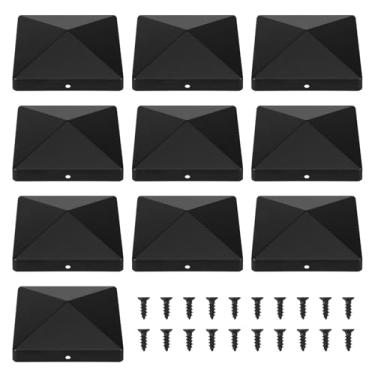 Imagem de 10 peças Platic Fence Post Cap, proteção eficaz tampa de coluna quadrada fácil de instalar tampa de grade para cerca diâmetro interno 10 cm