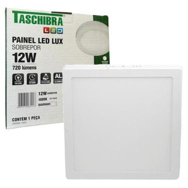 Imagem de Painel Plafon Quadrado Sobrepor 12w Luz Neutra 4000K - TASCHIBRA