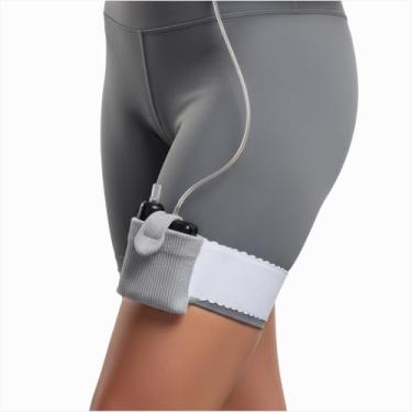 Imagem de Cinto de braço com suporte de bomba de insulina - Estojo protetor de bomba diabética para adultos suprimentos de bolsa esportiva, ajustável, 1 peça (perna)