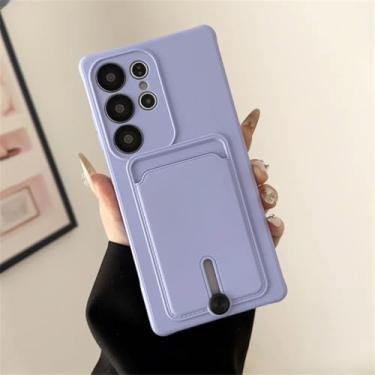 Imagem de Capa de silicone líquido para Samsung Galaxy S25 S24 S23 S22 S21 S20 Ultra Plus Fe com suporte para cartão para Samsung A56 A55 A54 A34 A53 (para Galaxy A51 5G/roxo)