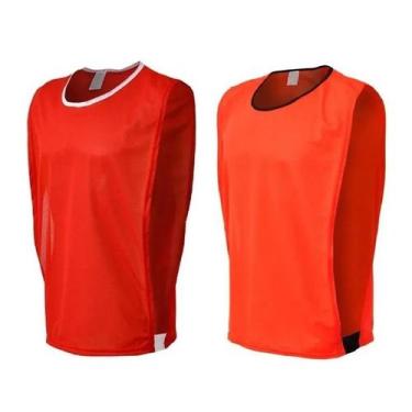 Imagem de 10 Coletes de Treino Divididos em Duas Cores (5 Vermelho + 5 Laranja) 