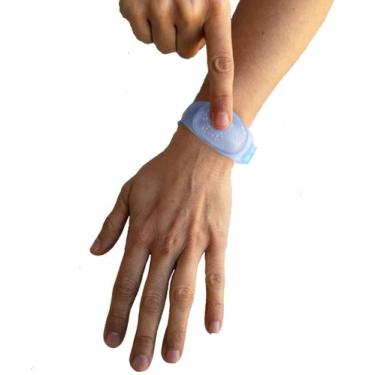 Imagem de Pulseira de biossegurança em silicone para álcool gel 10ml com seringa