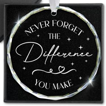 Imagem de Thank You Gifts for Boss Coworkers Mom Manager Mentor Never Forget The Difference You Make Ornamento apreciação aposentadoria despedida colega de trabalho deixando presentes para mulheres homens