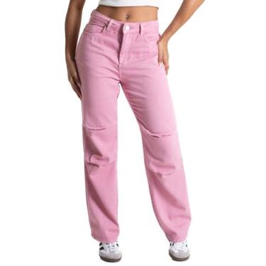 Imagem de Calça Sarja Sawary Reta - 281591 - Rosa 44, Rosa, 44