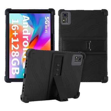 Imagem de Capa para tablet YOBANSE T618 / YLEEBG TAB10 de 10 polegadas, capa protetora de silicone macio para YOBANSE T618 / YLEEBG TAB10, adequada para crianças, capa de tablet com suporte ajustável, 4 cantos