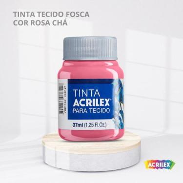 Imagem de Tinta para tecido fosca com 37ml cor rosa cha - ACRILEX