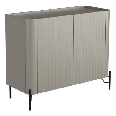 Imagem de Aparador Buffet Sala de Jantar 2 Portas Brise Pés Industrial Preto Naim I03 Grigio - Lyam Decor