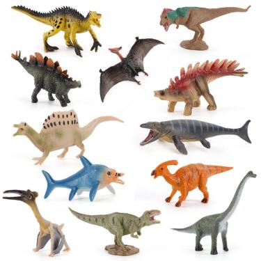 Imagem de Conjunto de bonecos de mini dinossauro, 12 peças realistas de PVC para crianças de 3 anos ou mais