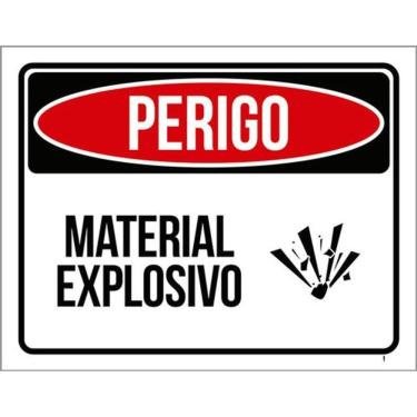 Imagem de Kit 3 Placas Perigo Material Explosivo 36X46