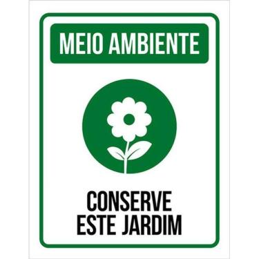 Imagem de Kit 5 Placas Meio Ambiente Conserve Este Jardim